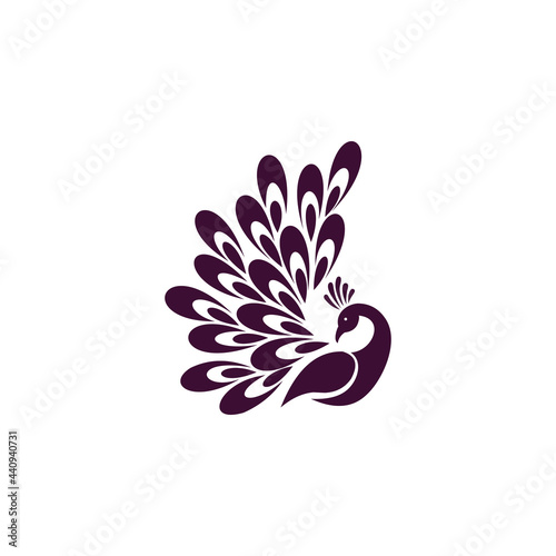 vector abstract illustration and religion peacock logo design 