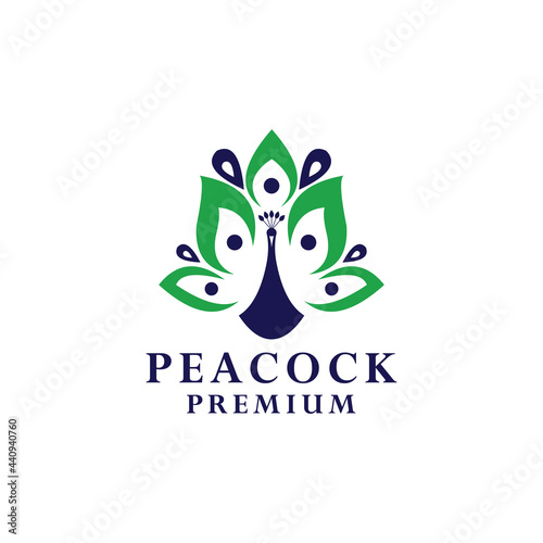 vector abstract illustration and religion peacock logo design 