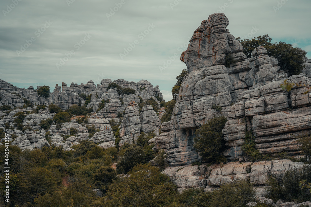 Paisaje de piedras y rocas El Torcal Málaga