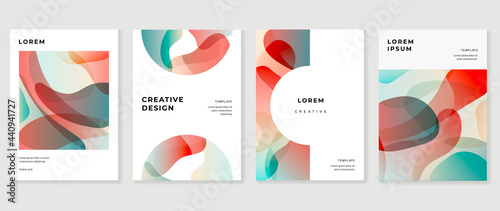 Creative cover design vector set. Watercolor book cover design, Abstract art design with colorful watercolor background. Can be use for poster, wall arts, magazine,  brochure , banner and website.