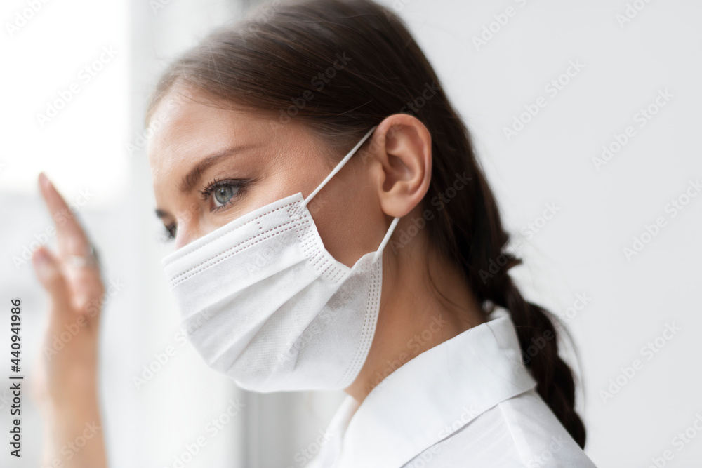 Woman wearing face mask in the new normal