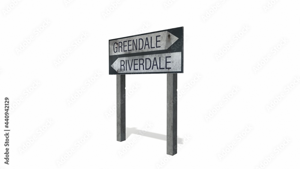 Fototapeta premium old wooden road sign isolated on white 3d-illustration 3d-rendering