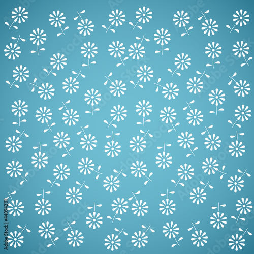 Abstract white floral pattern design on blue background 
Eps 10 stock vector illustration 