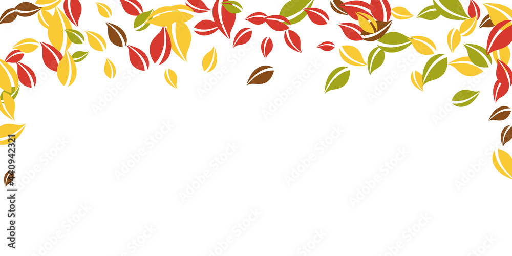 Falling autumn leaves. Red, yellow, green, brown c Falling autumn leaves. Red, yellow, green, brown c