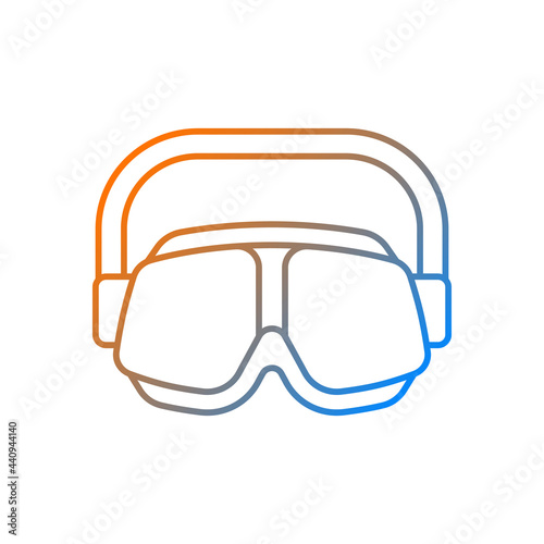 Swimming goggles gradient linear vector icon. Eyes protection in swimming pool. Watertight equipment. Thin line color symbols. Modern style pictogram. Vector isolated outline drawing