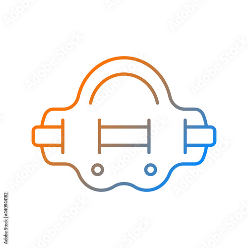Aqua jogger gradient linear vector icon. Aquatic fitness. Water jogging. Elastic belt for abdominal muscles. Thin line color symbols. Modern style pictogram. Vector isolated outline drawing