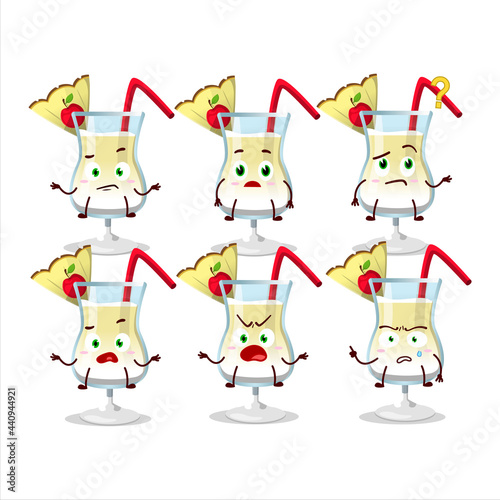 Cartoon character of pina colada with what expression