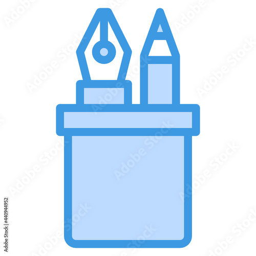 Pencil Case blue outline icon