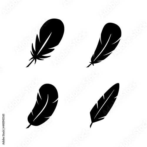 Set line icons of feather
