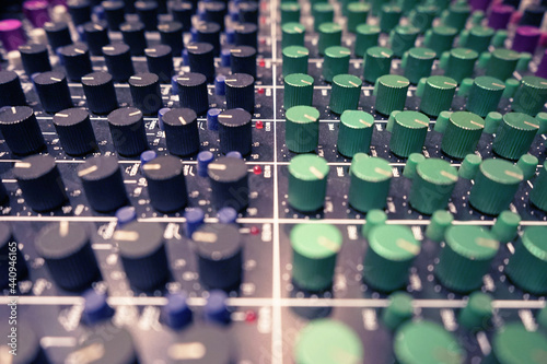 Music Studio Equipment Audio Mixer use for music balancing.