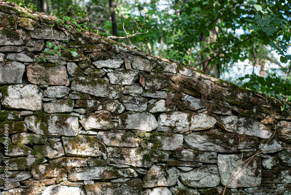 Typical old wall of Ticino, Switzerland