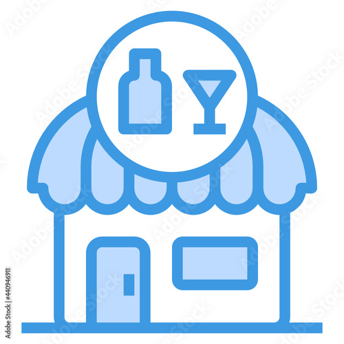 Pub blue outline icon