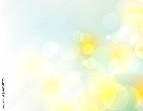 Spring blue yellow blurred background.Sky and blurred meadow abstract illustration.Easter backdrop.