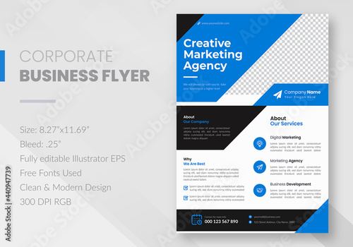 Business Flyer Corporate Flyer Template. marketing, business proposal, promotion, advertise, publication, cover page.
