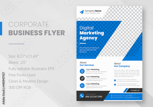 Business Flyer Corporate Flyer Template. marketing, business proposal, promotion, advertise, publication, cover page.