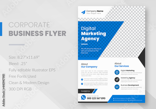 Business Flyer Corporate Flyer Template. marketing, business proposal, promotion, advertise, publication, cover page.