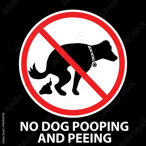 no dog pooping and peeing, sign vector