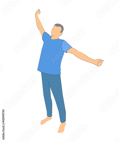 man waving his arms. man silhouette. pull up in the morning. morning work-out