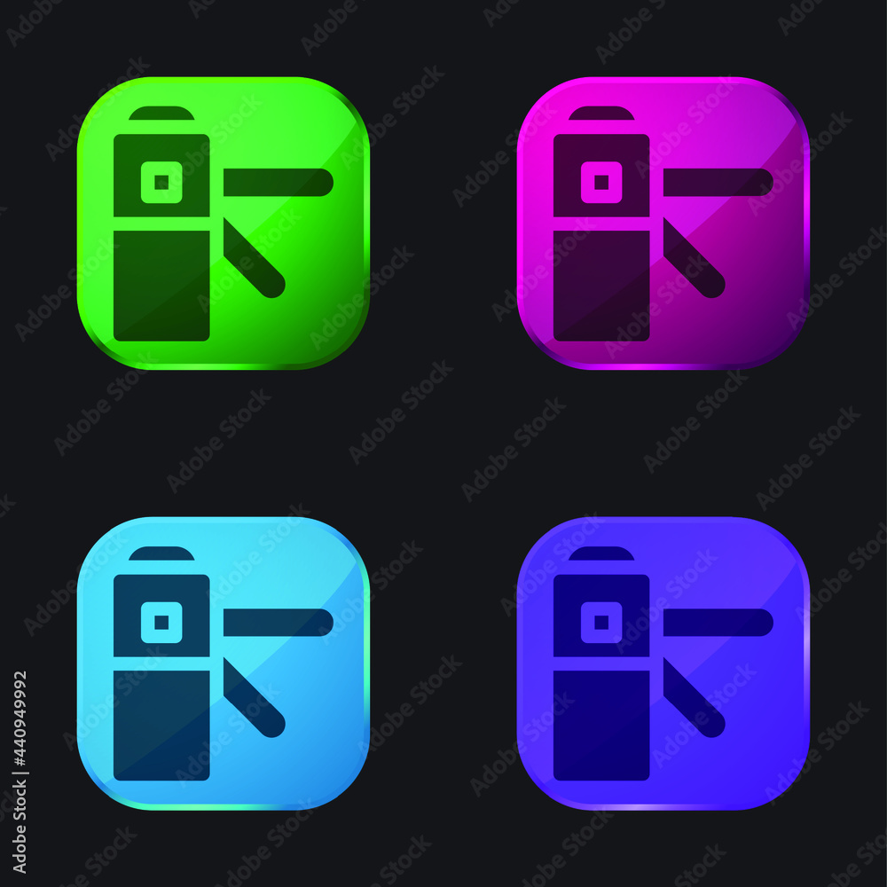 Access four color glass button icon Access four color glass button icon