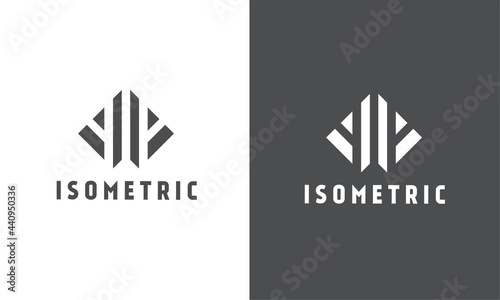 Letter A AA monogram isometric logo design vector. Initial AA logo template for company