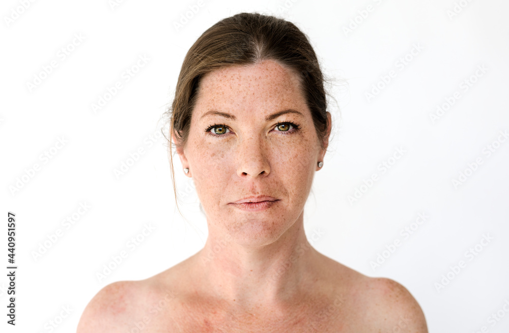 Obraz premium Worldface-British woman in a white background