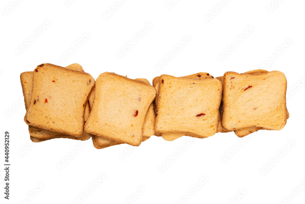 Delicious bread slices isolated on a white background. Delicious bread slices isolated on a white background.