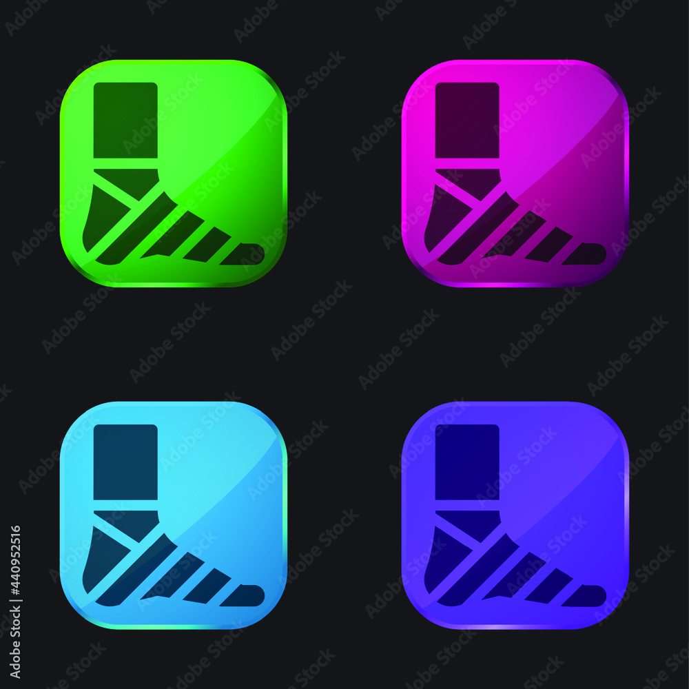 Bandage four color glass button icon