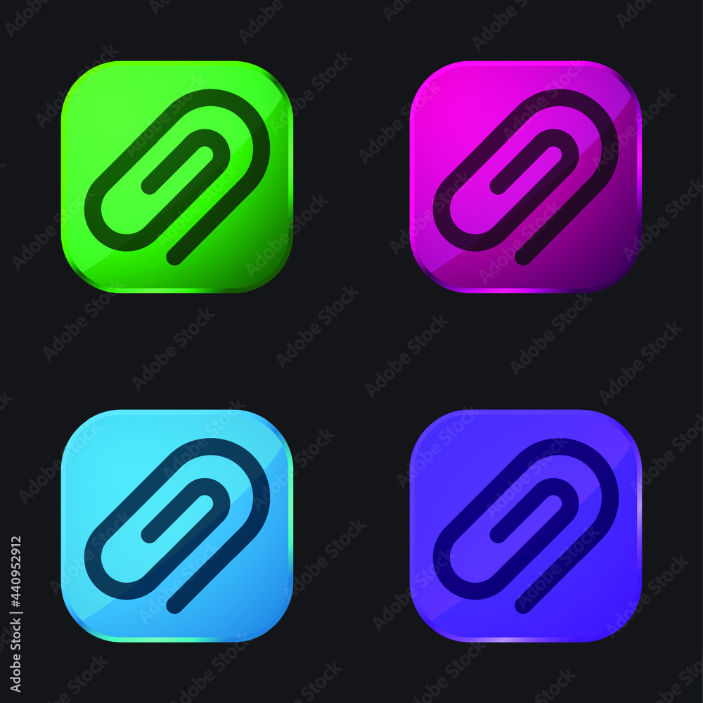 Attach four color glass button icon Attach four color glass button icon