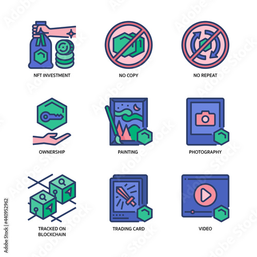 Non-Fungible Token Icon Set