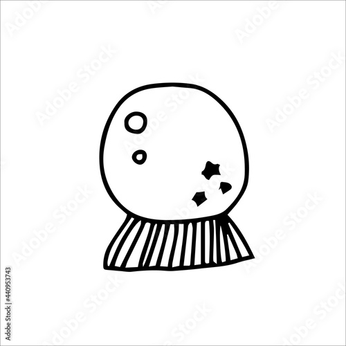 Magic crystal ball doodle vector hand drawing, vector illustration