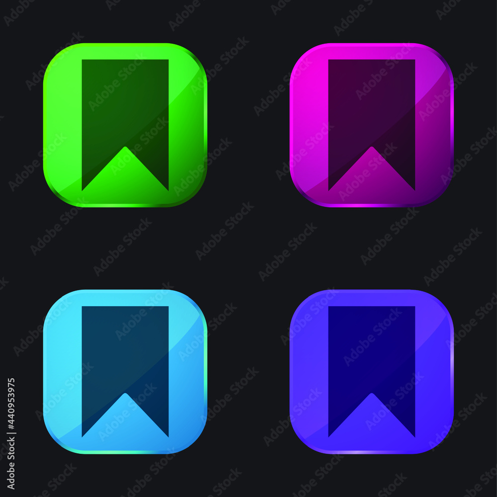 Bookmarks four color glass button icon Bookmarks four color glass button icon