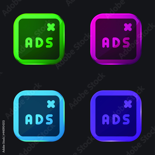 Blocked four color glass button icon