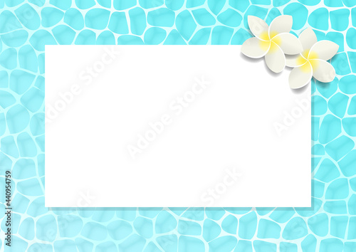 水面と花の背景イラスト