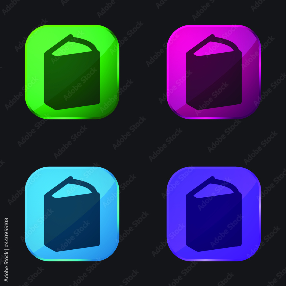 Big Book four color glass button icon Big Book four color glass button icon