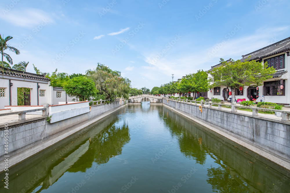 Scenery of ancient town in Nansha water town, Guangzhou, China