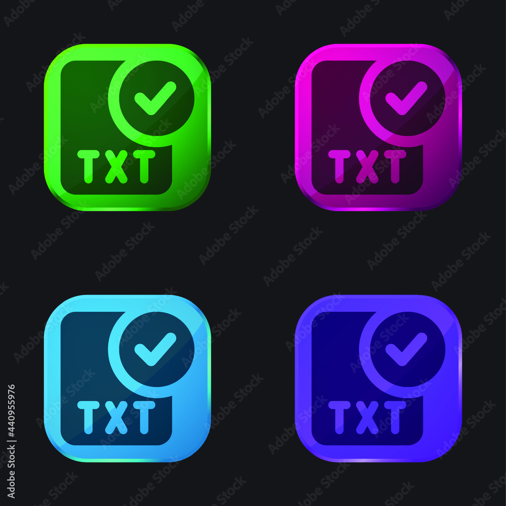 Approve four color glass button icon Approve four color glass button icon