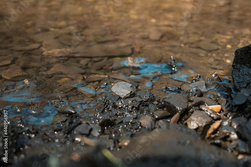 close up pebbles in a river