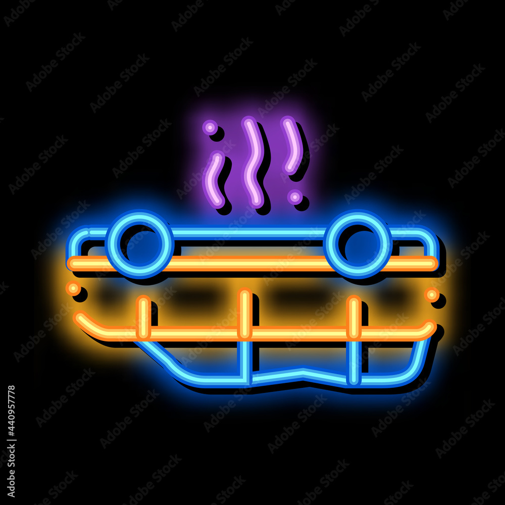 inverted car neon light sign vector. Glowing bright icon inverted car sign. transparent symbol illustration