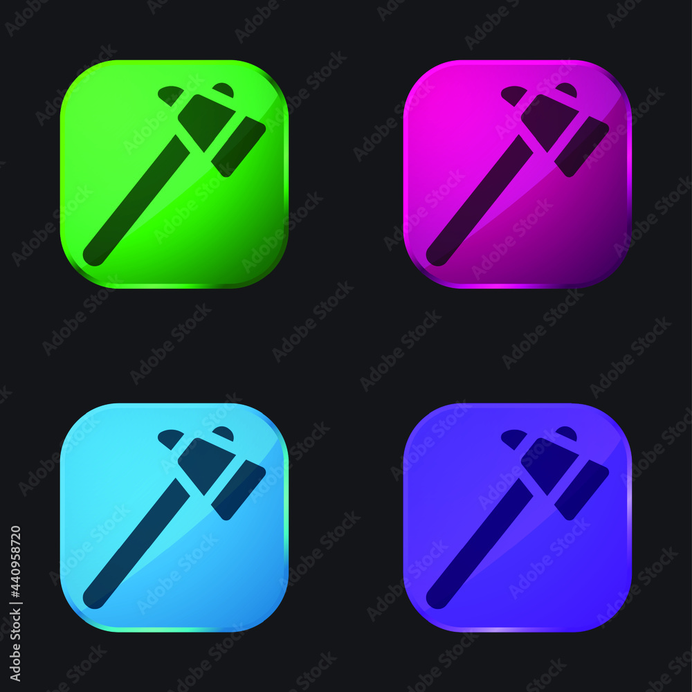 Ax four color glass button icon Ax four color glass button icon
