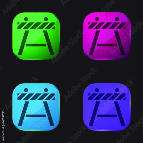 Barricade four color glass button icon