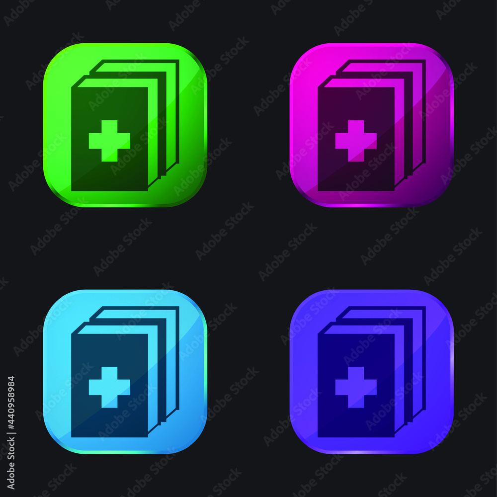 2 Medicine Kit four color glass button icon 2 Medicine Kit four color glass button icon