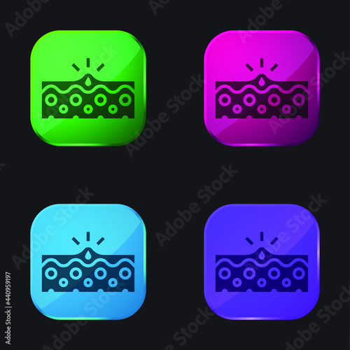Acne four color glass button icon