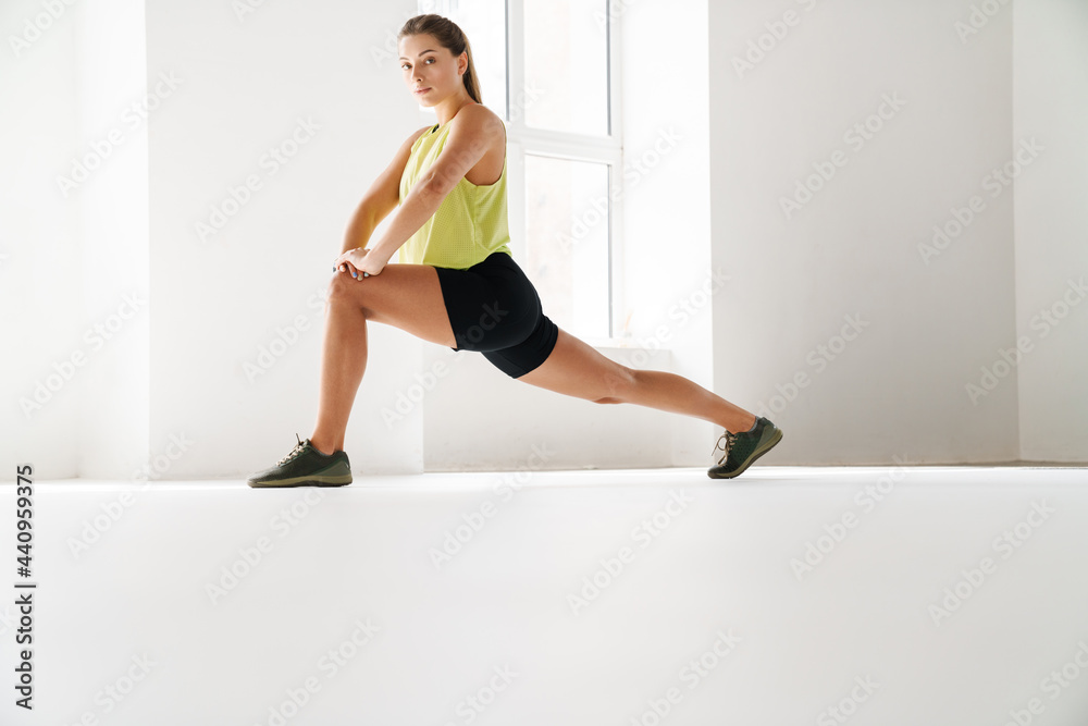 Stretching after great workout indoors Stretching after great workout indoors