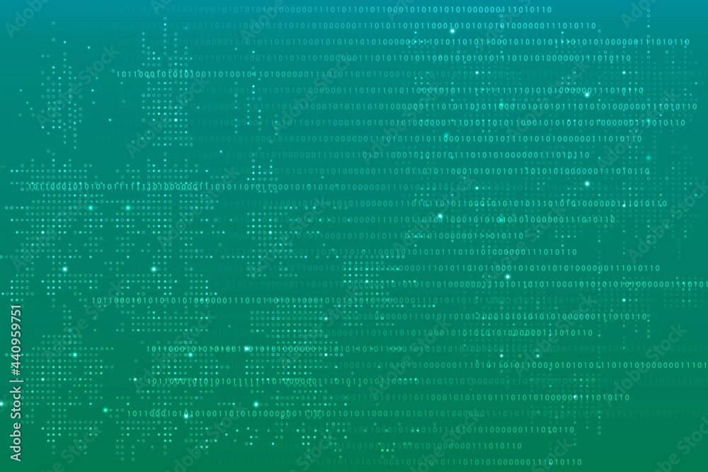 Green data technology background with binary code Green data technology background with binary code
