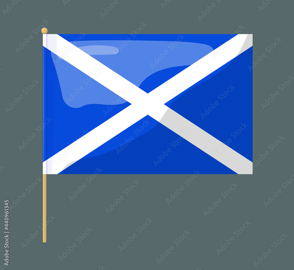 Scotland flag. Flag on a gray background. Art style. Scotland flag. Flag on a gray background. Art style.