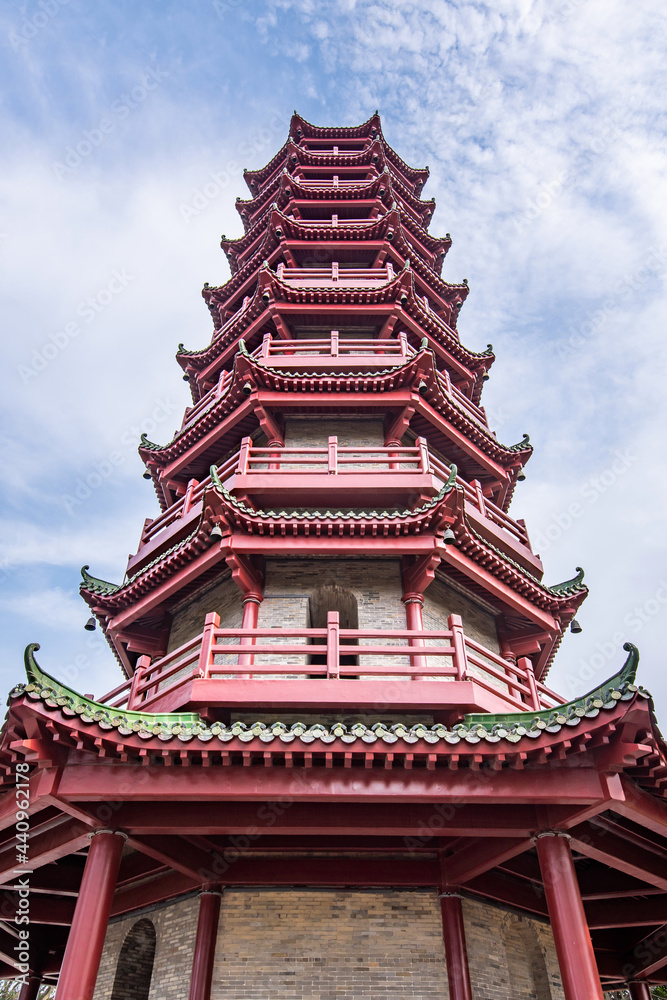 Nanling Tower, Tianhou Temple, Nansha, Guangzhou, Guangdong, China Nanling Tower, Tianhou Temple, Nansha, Guangzhou, Guangdong, China