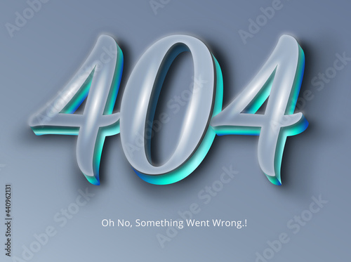 Grey 3d 404 error minimal style illustration