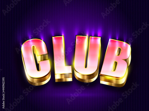 3D Club Premium Glowing Typography