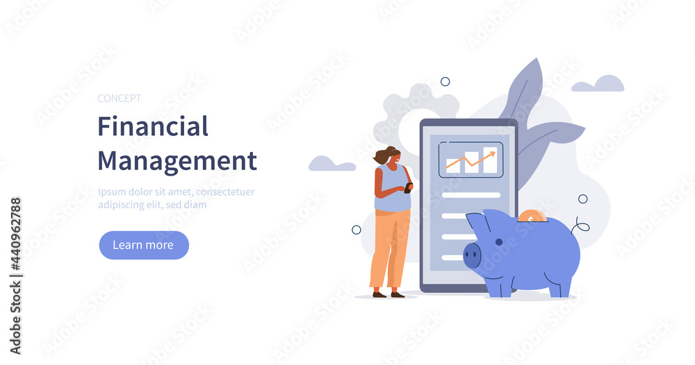 People character calculating, managing and collecting money in mobile financial app. Financial management, money savings and deposit growth concept. Flat cartoon vector illustration. People character calculating, managing and collecting money in mobile financial app. Financial management, money savings and deposit growth concept. Flat cartoon vector illustration.