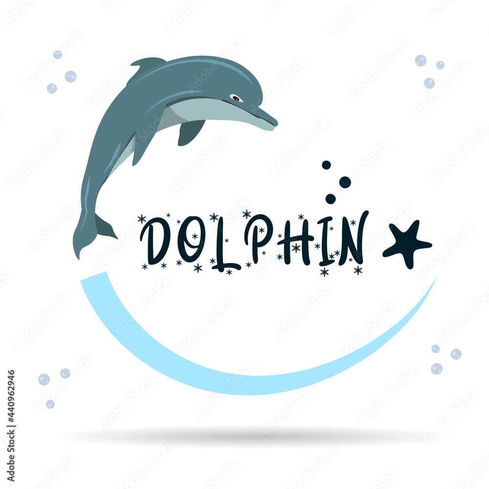 Obraz premium Dolphin. Dolphin vector cartoon character icon logo fish shark whale